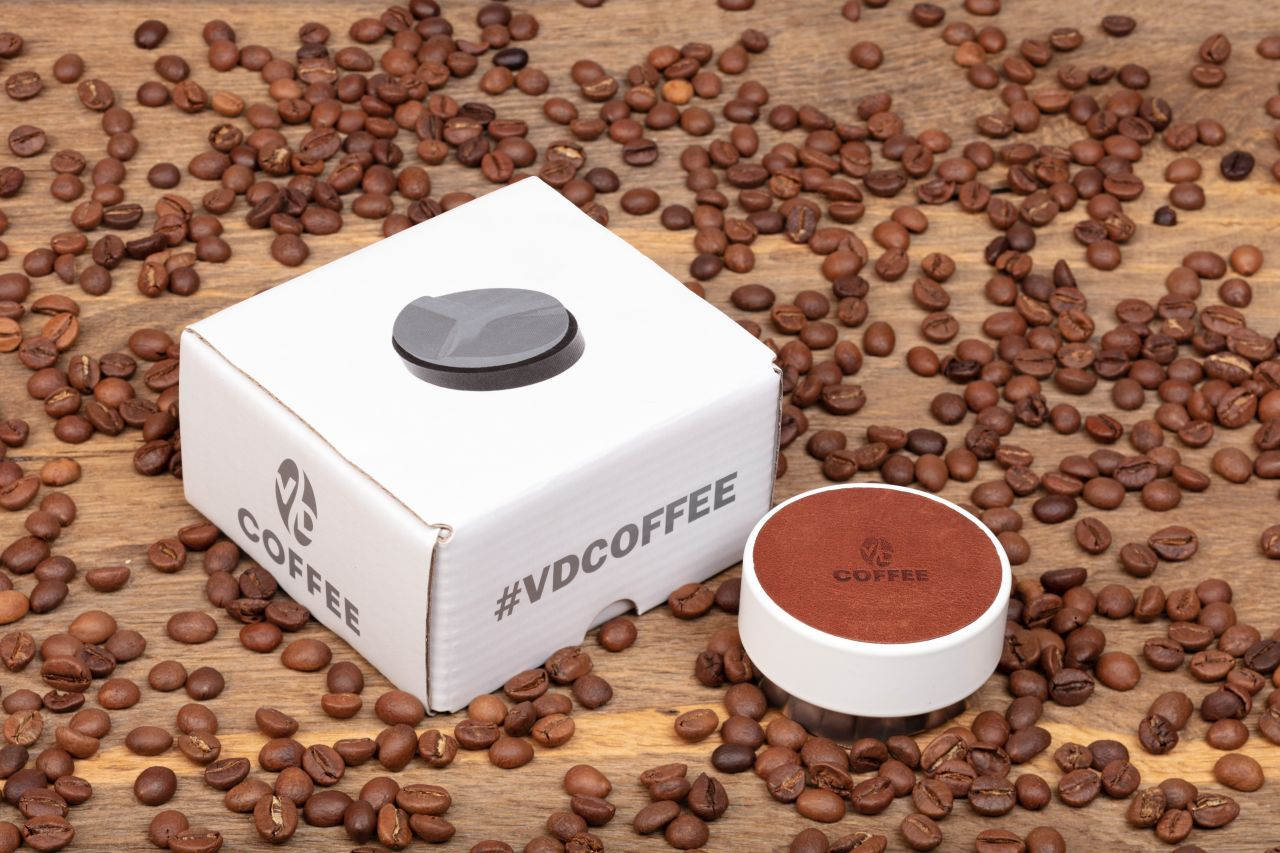 060A2625 Купить Разравниватель для кофе VDCoffee кожаный коричневый в Украиине недорого
