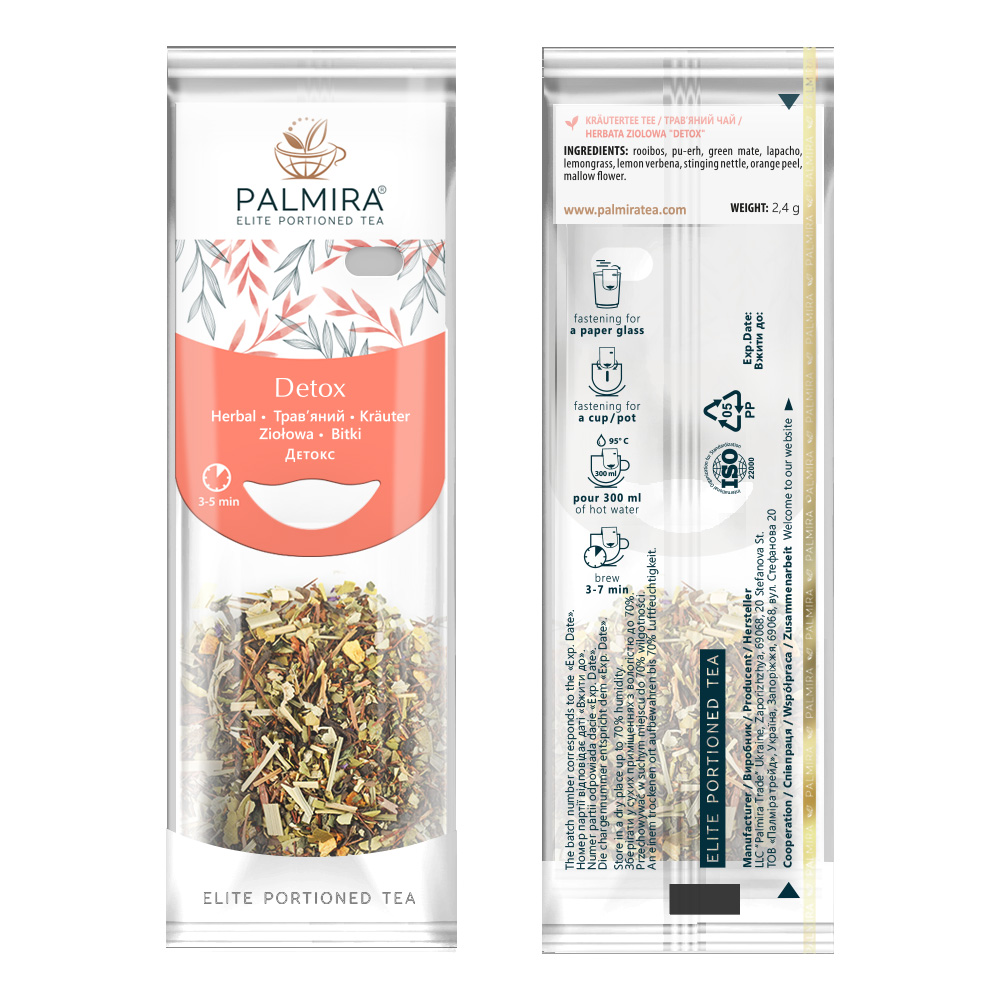Детокс Купить ТРАВ’ЯНИЙ ЧАЙ ДЛЯ ЧАШКИ PALMIRA «ДЕТОКС», 2,4 Г (10 ШТ/УП.) в Украиине недорого