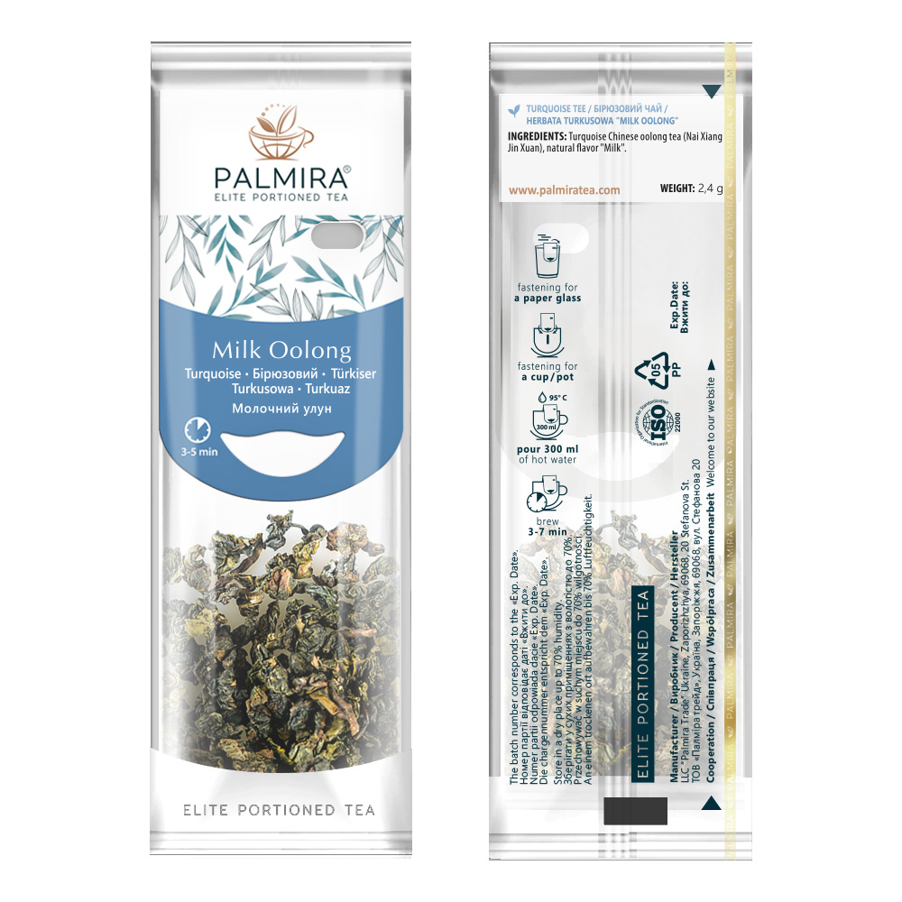 молочный улун Купить БІРЮЗОВИЙ ЧАЙ ДЛЯ ЧАШКИ PALMIRA «МОЛОЧНИЙ ООЛОНГ (УЛУН)», 2,4 Г (10 ШТ/УП.) в Украиине недорого