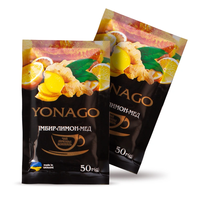 пача_лимон_імбир Купить Фруктово-ягідний вітамінний напій YONAGO «ІМБИР-ЛИМОН-МЕД» 50 Г в Украиине недорого
